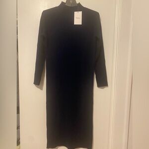 Theory Wool Mock Neck Sweater Dress